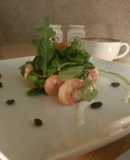 Guacamole cremoso con gambas