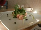 Guacamole cremoso con gambas
