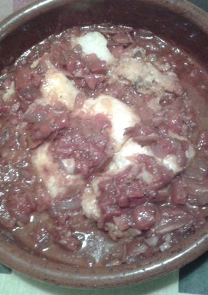 Una foto de BACALAO AL HORNO CON TOMATE