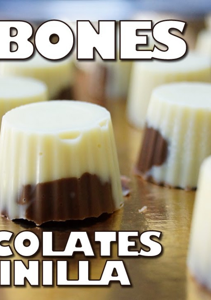 Una foto de Bombones 2 chocolates y vainilla