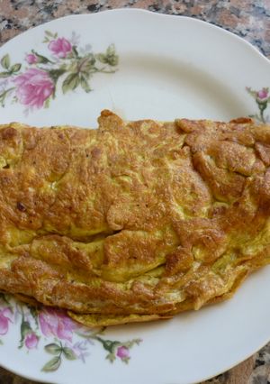 Una foto de Omelette de puré y queso