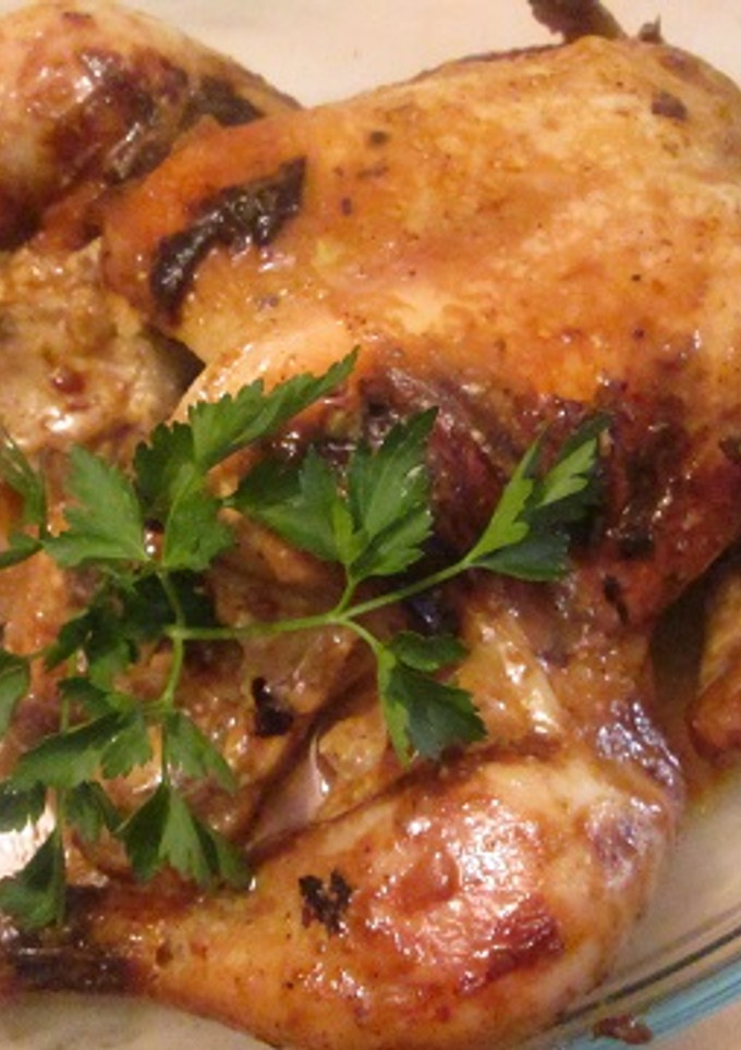 Una foto de Pollo a la mostaza horneado