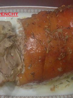 Una foto de Redondo de panceta de cerdo macerada al horno