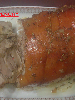 Una foto de Redondo de panceta de cerdo macerada al horno