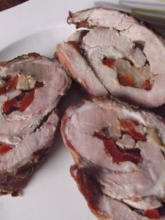 Una foto de Rollo de falda de cerdo a las brasas