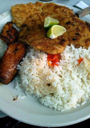 Una foto de Milanesa de pollo empanizada