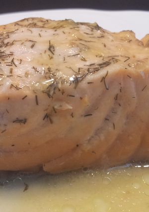 Una foto de Salmón rápido al limón