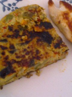 Una foto de Tortilla de zucchini y berenjena