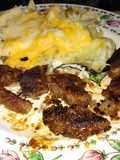 Steak al vapor con papa asada gratinada