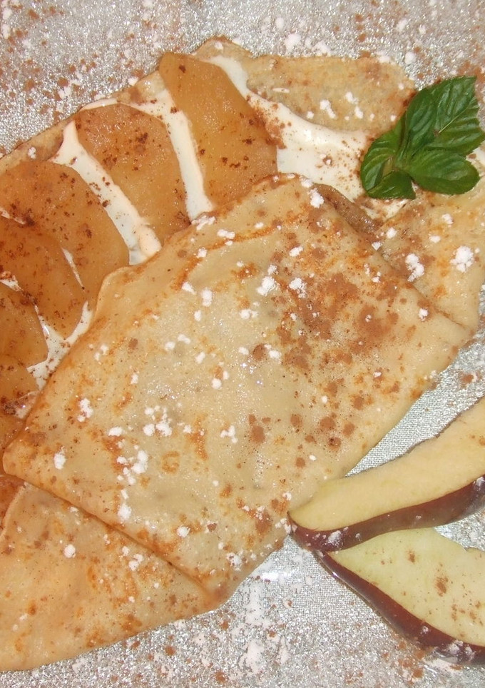 Una foto de Crepê de manzana y yogurt 