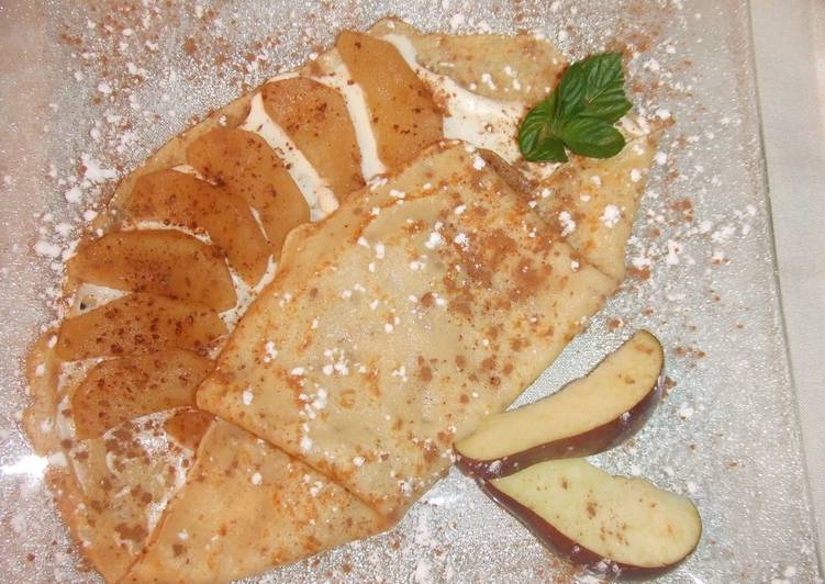 Crepê de manzana y yogurt