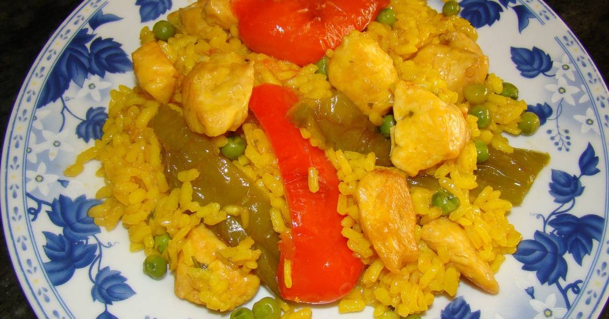 Paella de pollo y verduras Receta de Marisa Marcos Ortega Cookpad