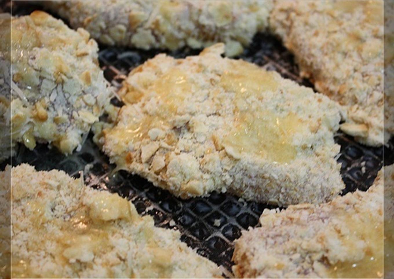 Pollo empanado con Philadelphia y galletas<br />