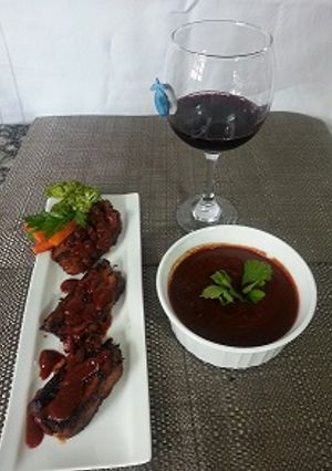 Una foto de Costillitas de cerdo en salsa barbecue casera