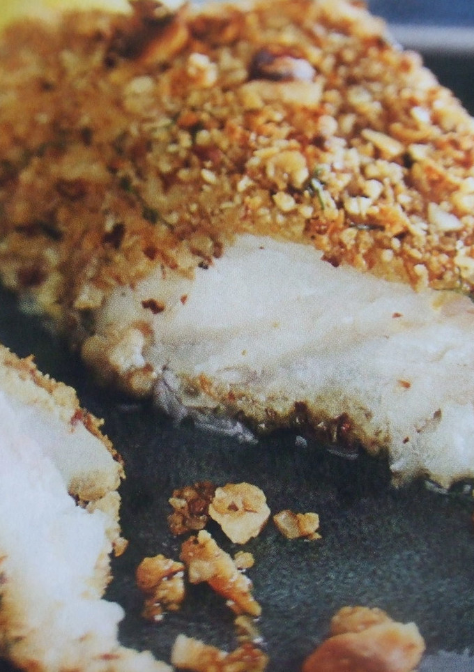Una foto de Pescado almendrado al horno