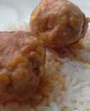 Albóndigas de pollo y pavo con mango