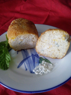 Una foto de Arancini "a la japonesa"