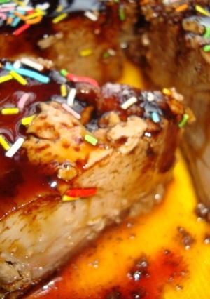 Una foto de Flan de huevo caramelizado