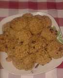 Galletas crujientes de avena, pasas, nueces y manzana