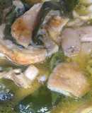 Costillas de puerco con hongos silvestres