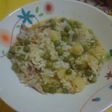 Arroz con pollo y arvejas