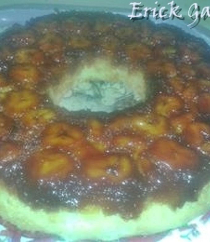 Una foto de Tarta invertida de banana