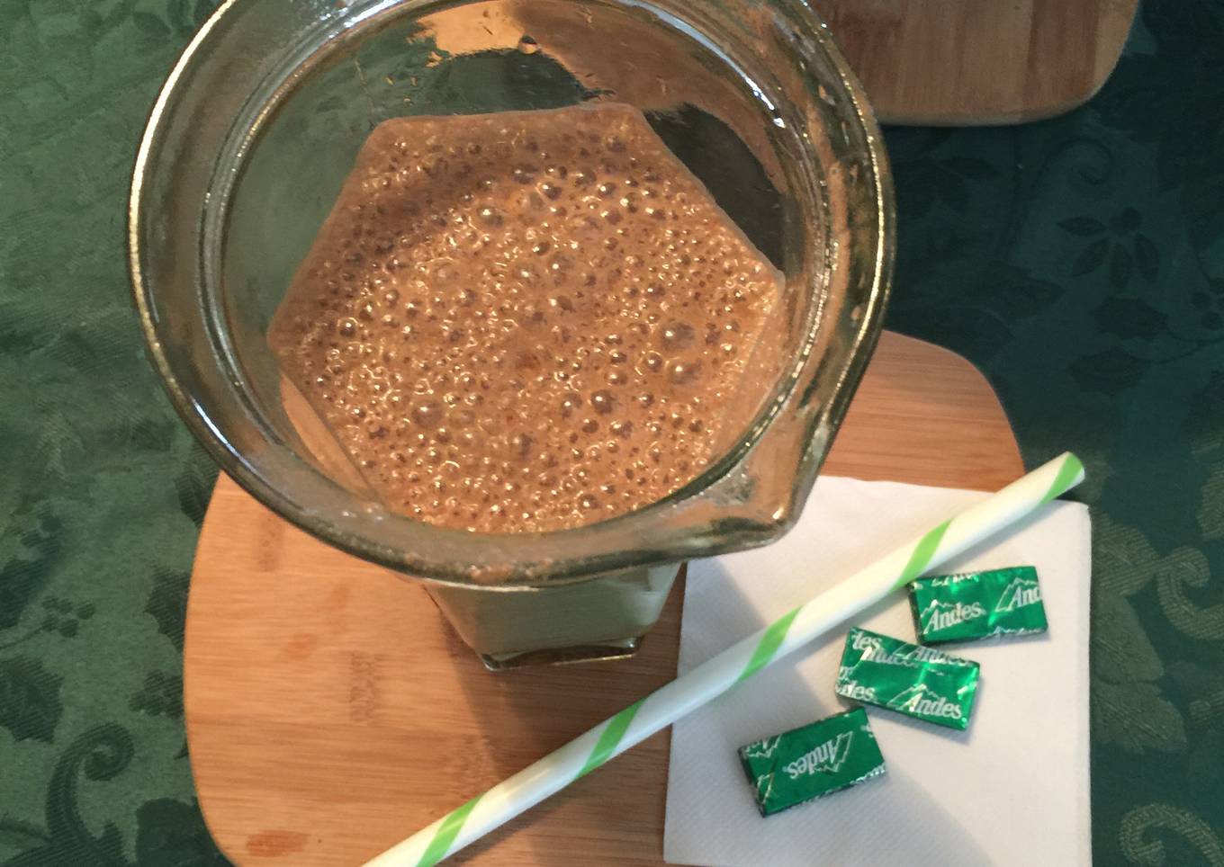 Batido saludable de menta y chocolate