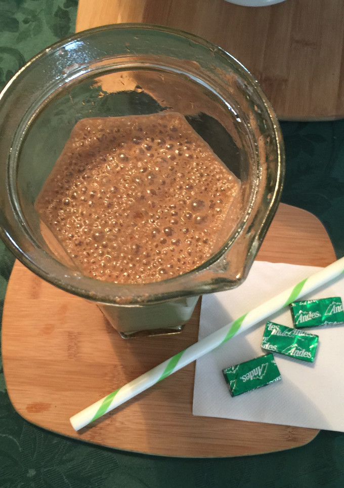 Una foto de Batido saludable de menta y chocolate