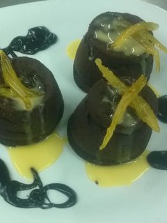 Una foto de Volcán de chocolate