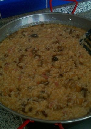 Una foto de Arroz cremoso con setas y foie