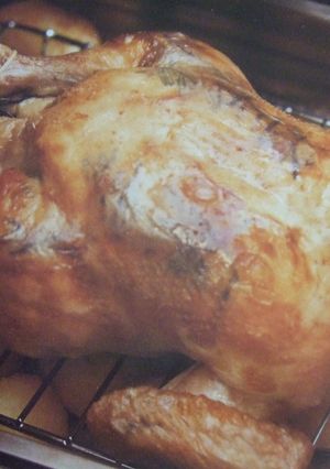 Una foto de Pollo relleno con salsa de mandarinas