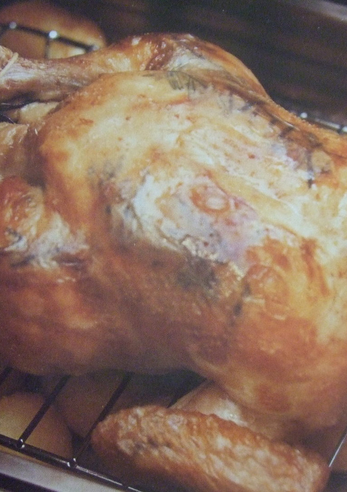 Una foto de Pollo relleno con salsa de mandarinas