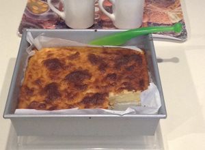 Una foto de Bizcocho de coco y maíz (Arepa Dominicana)