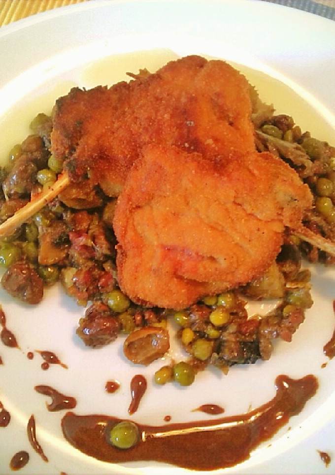 Una foto de Chuletas o costillas de cordero a la milanesa