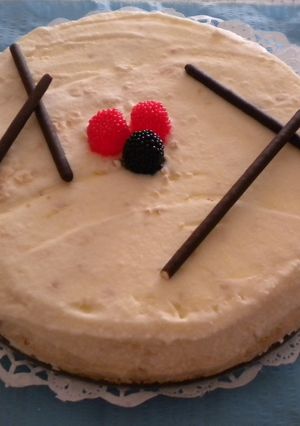 Una foto de Tarta de queso y chocolate blanco