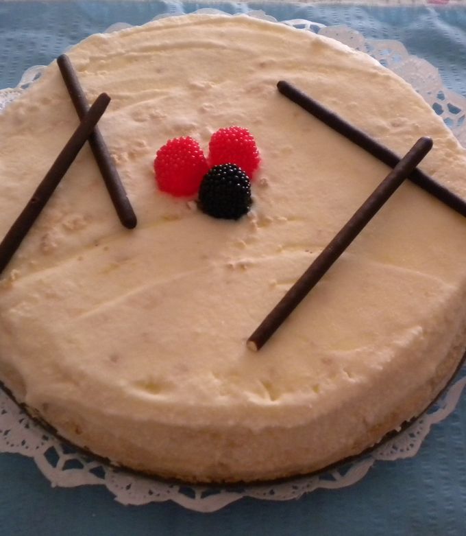 Una foto de Tarta de queso y chocolate blanco