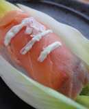 Rollito de salmón ahumado