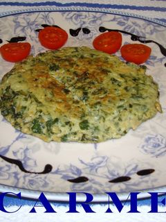 Una foto de Tortilla de garbanzos y acelgas