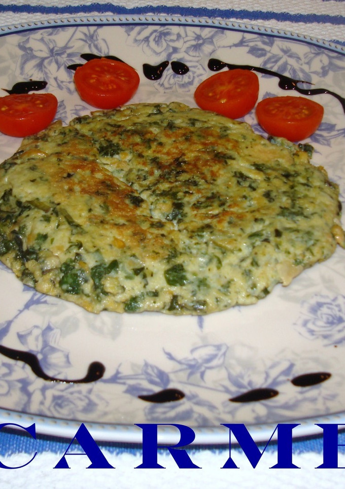 Una foto de Tortilla de garbanzos y acelgas