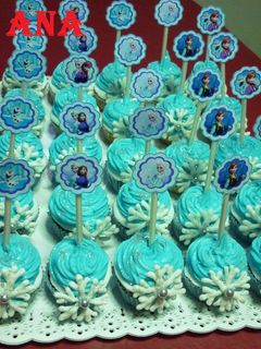 Una foto de Cupcakes de las princesas Frozen