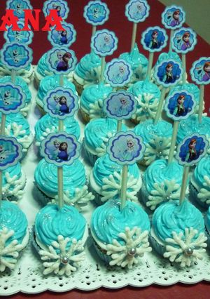 Una foto de Cupcakes de las princesas Frozen