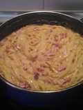 Coditos carbonara al ajillo