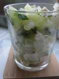 Tártaro de feta con trocitos de pepino