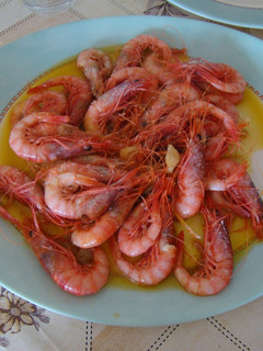 Una foto de Gambas del mar menor al ajillo