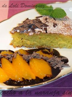 Una foto de Bizcocho a la naranja sin huevos ni leche