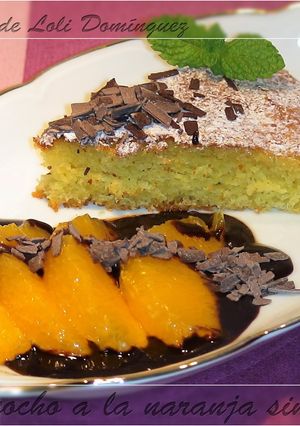 Una foto de Bizcocho a la naranja sin huevos ni leche