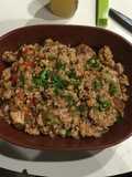 Carne reciclada en cama de Papas