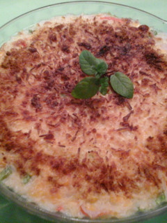 Una foto de Pastel de arroz con gambas y cangrejo