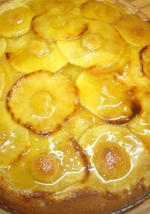 Una foto de Bizcocho de manzanas amarillas