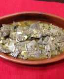 Filetes de hígado de cerdo en ajo cabañil al pimentón picante